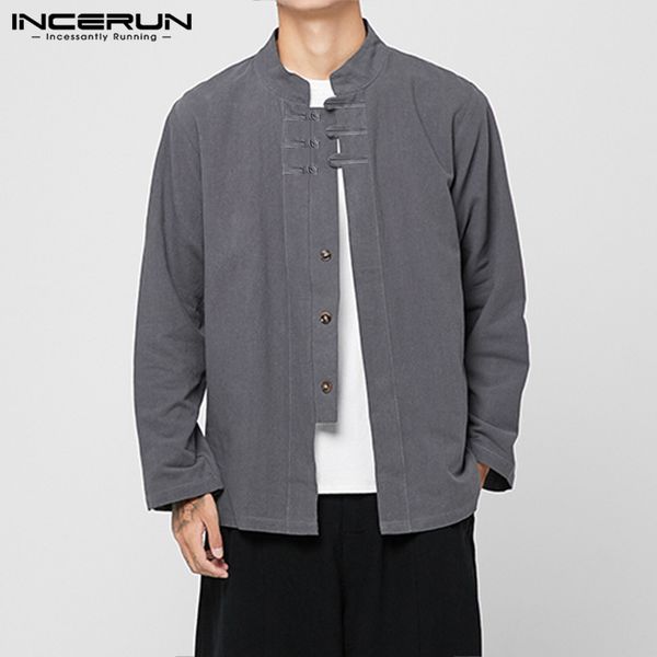 incerun retro harajuku men solid color long sleeve casual shirt jackets fashion streetwear comfort joker buckle mens blouse 2019, White;black
incerun retro harajuku men solid color long sleeve casual shirt jackets fashion streetwear comfort joker buckle mens blouse 2019, White;black