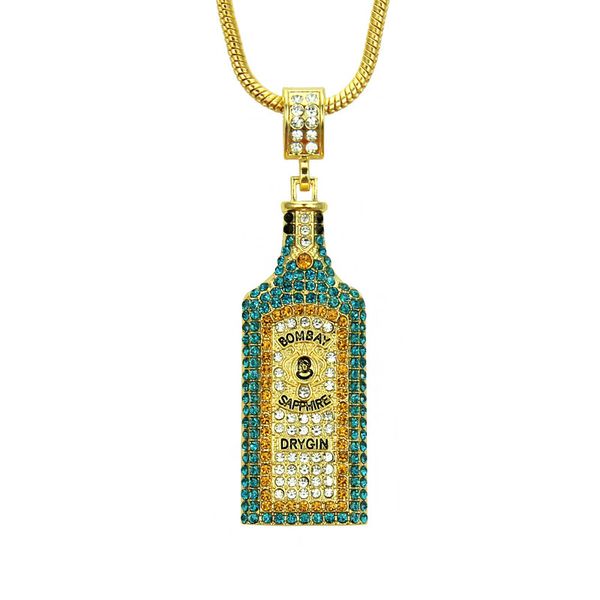 european and american men's necklace three-dimensional color zircon wine bottle pendant rap singer jewelry, Silver
european and american men's necklace three-dimensional color zircon wine bottle pendant rap singer jewelry, Silver