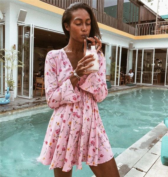 summer boho floral print dress women v neck long sleeve beach girls sundress female short mini dress cover up vestidos
summer boho floral print dress women v neck long sleeve beach girls sundress female short mini dress cover up vestidos