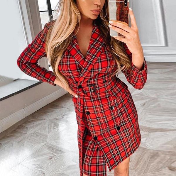 casual dresses elegant ladies office dress winter plaid belted blazer women 2021 stylish female button slim bandage d30, Black;gray
casual dresses elegant ladies office dress winter plaid belted blazer women 2021 stylish female button slim bandage d30, Black;gray