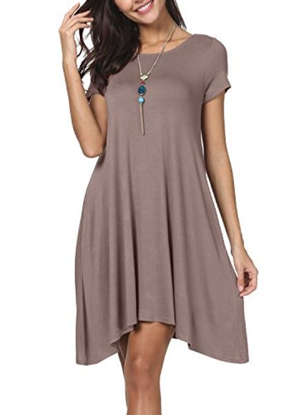 levaca women's summer short sleeve casual loose tunic t shirt dress with pockets, Black;gray
levaca women's summer short sleeve casual loose tunic t shirt dress with pockets, Black;gray
