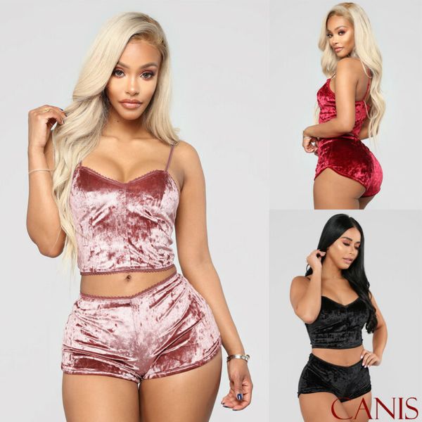 us fashion women 2pcs velvet sleepwear spaghetti strap velvet shorts pajama set ladies sleepwear female pajama party set, Black;red
us fashion women 2pcs velvet sleepwear spaghetti strap velvet shorts pajama set ladies sleepwear female pajama party set, Black;red