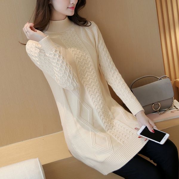 pullover female medium long 2020 new autumn winter loose plus size half high collar ladies inside set thick knit coat women, White;black
pullover female medium long 2020 new autumn winter loose plus size half high collar ladies inside set thick knit coat women, White;black