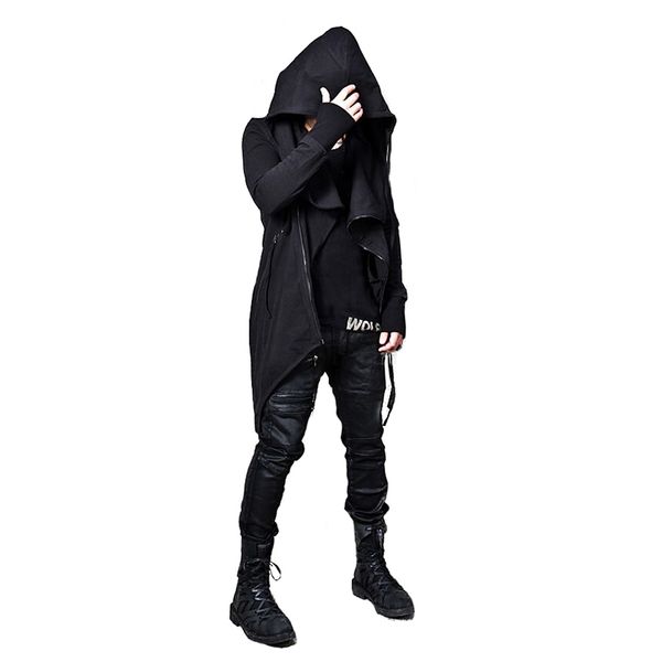 men's long casual hooded sports zipper jacket cardigan jacket fashion slim long-sleeved solid color zipper cardigan, Black
men's long casual hooded sports zipper jacket cardigan jacket fashion slim long-sleeved solid color zipper cardigan, Black