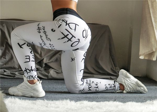 womens designer letter printed leggings fashion natural color pencil pants casual elastic waist capris females clothing, Black;white
womens designer letter printed leggings fashion natural color pencil pants casual elastic waist capris females clothing, Black;white