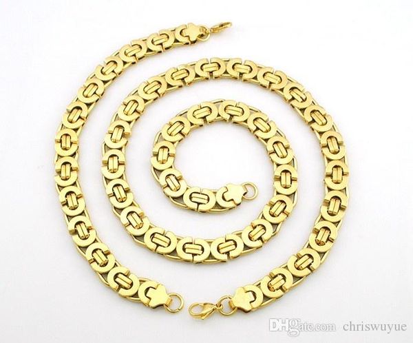 wholesale mens gold plated chain stainless steel necklace bracelet set flat byzantine fashion necklaces for women punk party biker jewelry, Silver
wholesale mens gold plated chain stainless steel necklace bracelet set flat byzantine fashion necklaces for women punk party biker jewelry, Silver