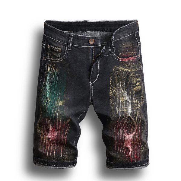washed destroyed denim shorts men dyed colored distressed tide male jean hip hop elastic knee length men's youth fashion shorts, Blue
washed destroyed denim shorts men dyed colored distressed tide male jean hip hop elastic knee length men's youth fashion shorts, Blue