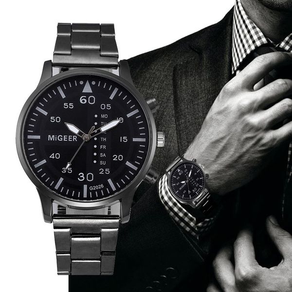 migeer relogio masculino 2019 men's classic stainless steel business watches men clock bracelet quartz wrist watch #zer, Slivery;brown
migeer relogio masculino 2019 men's classic stainless steel business watches men clock bracelet quartz wrist watch #zer, Slivery;brown
