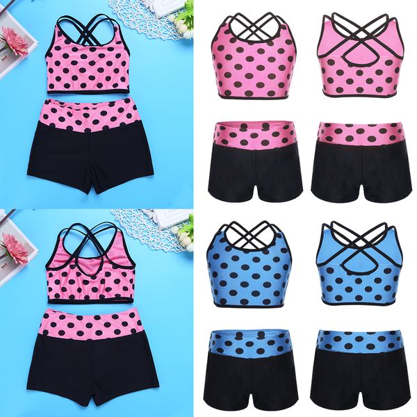 2Pcs Kids Girl Tank Top with Bottoms Sport Cross Strap Bra Tops Shorts Tankini Polka Dots Underwear Girls Dance Gym Clothing Set
2Pcs Kids Girl Tank Top with Bottoms Sport Cross Strap Bra Tops Shorts Tankini Polka Dots Underwear Girls Dance Gym Clothing Set