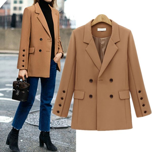 women's suits & blazers blazer feminino 2021 long women and jackets office lady style double breasted sleeves suit, White;black
women's suits & blazers blazer feminino 2021 long women and jackets office lady style double breasted sleeves suit, White;black