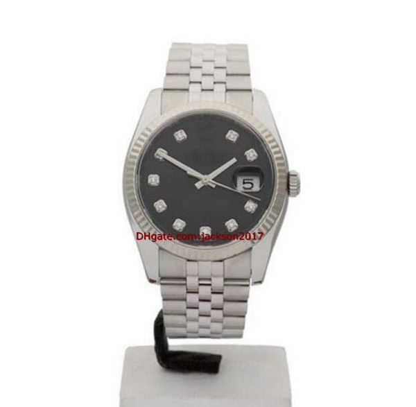 christmas gift wristwatches mens watch black dial stainless steel 18k white gold watch 116234 36mm, Slivery;brown
christmas gift wristwatches mens watch black dial stainless steel 18k white gold watch 116234 36mm, Slivery;brown