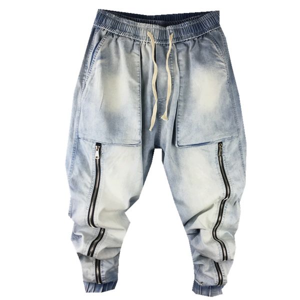 men's jeans kiovno men cargo harem pants washed elastic waist drawstring jogger trousers for male vintage, Blue
men's jeans kiovno men cargo harem pants washed elastic waist drawstring jogger trousers for male vintage, Blue