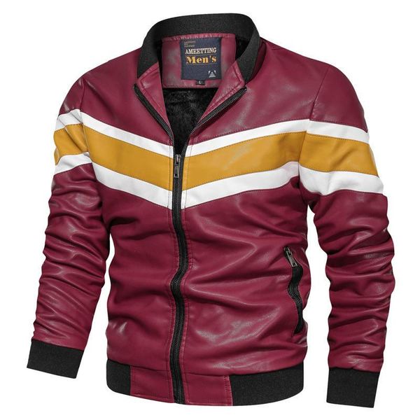 pu mens designer jacket cardigan contrast color panelled mens causal mens clothing new arrival, Black
pu mens designer jacket cardigan contrast color panelled mens causal mens clothing new arrival, Black