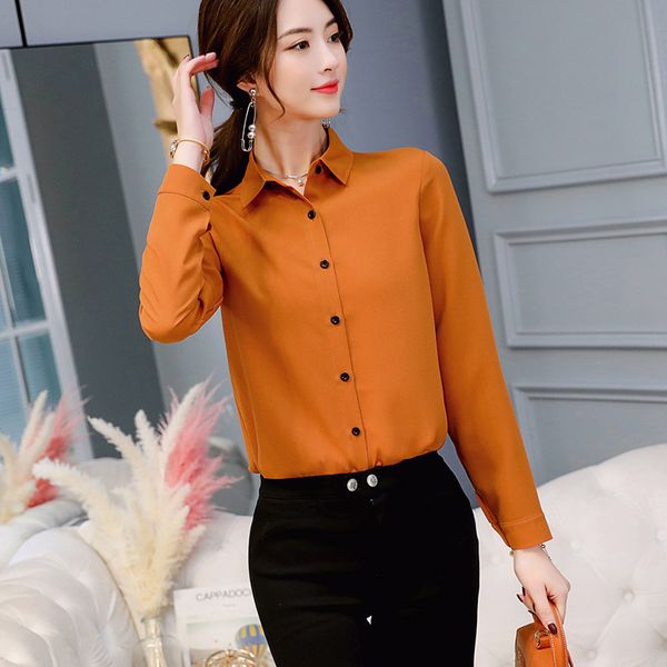 spring-summer korean version of the new-style large size was thin long sleeve solid color-casual chiffon shirt womens, White
spring-summer korean version of the new-style large size was thin long sleeve solid color-casual chiffon shirt womens, White