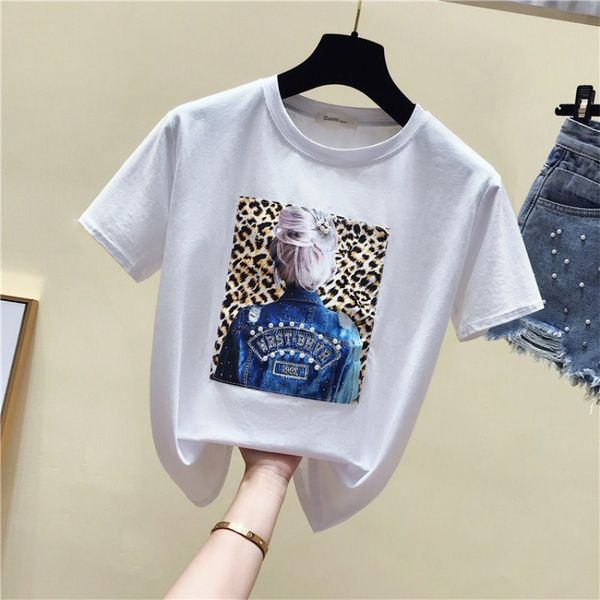 europe white black short sleeve pearl beading tshirt ladies women summer weekend casual fit round neck basic t shirt
europe white black short sleeve pearl beading tshirt ladies women summer weekend casual fit round neck basic t shirt