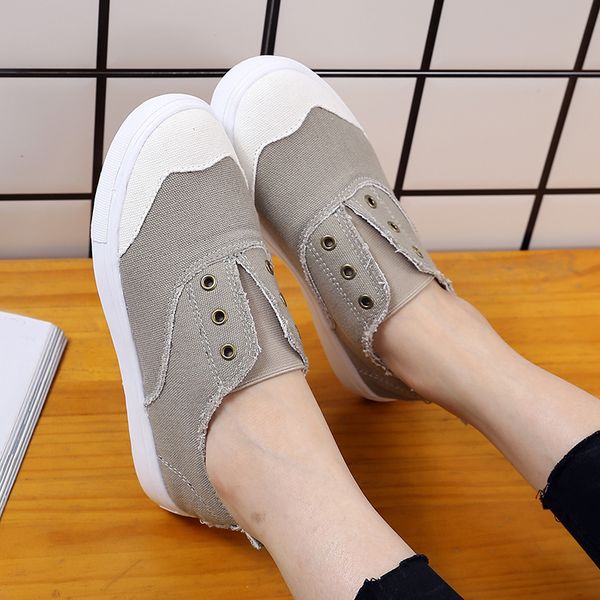 women canvas flat vulcanized shoes ladies platform slip on shallow comfort casual female fashion loafers plus size autumn 2019, Black
women canvas flat vulcanized shoes ladies platform slip on shallow comfort casual female fashion loafers plus size autumn 2019, Black