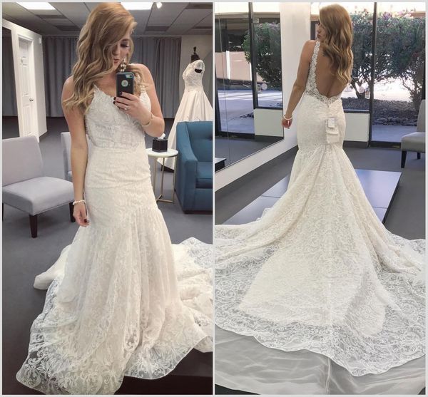 2019 lace mermaid wedding dresses v neck backless appliqued court train country bridal gowns vestido de novia bohemian wedding dress, White
2019 lace mermaid wedding dresses v neck backless appliqued court train country bridal gowns vestido de novia bohemian wedding dress, White