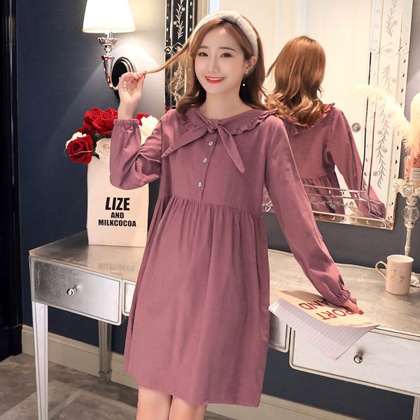 maternity clothes pregnancy dress spring pregnant women corduroy peter pan collar long-sleeved maternity dress, White
maternity clothes pregnancy dress spring pregnant women corduroy peter pan collar long-sleeved maternity dress, White
