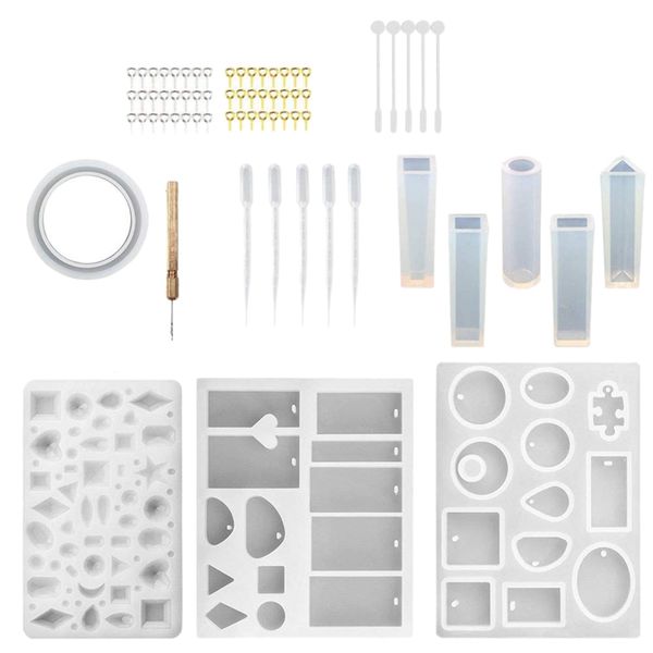 49pcs смола формы diy clear silicone эпоксидной смолы пресс-формы для изготовления ювелирных изделий подвески diy craft с изложницы tools se
49pcs смола формы diy clear silicone эпоксидной смолы пресс-формы для изготовления ювелирных изделий подвески diy craft с изложницы tools se