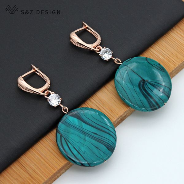 s&z big round peacock blue shell bohemia dangle earrings 585 rose gold long eardrop unique temperament for women wedding jewelry, Golden
s&z big round peacock blue shell bohemia dangle earrings 585 rose gold long eardrop unique temperament for women wedding jewelry, Golden