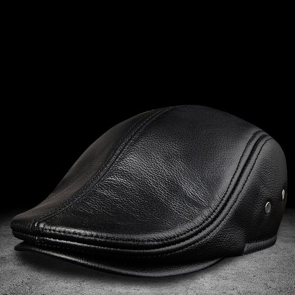 men's real cow leather baseball cap newsboy /beret hat winter warm caps & hats men with ear flap, Blue;gray
men's real cow leather baseball cap newsboy /beret hat winter warm caps & hats men with ear flap, Blue;gray