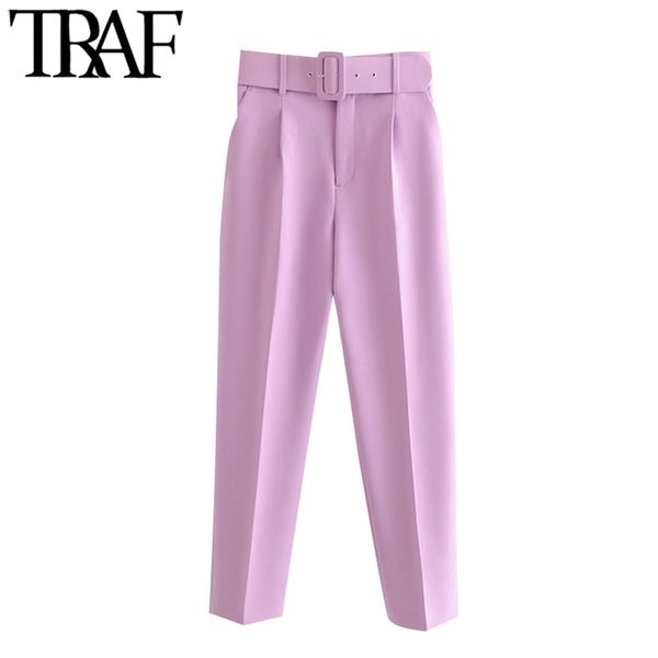 women's pants & capris traf women chic fashion high waist with belt vintage zipper pockets office wear female ankle trousers mujer, Black;white
women's pants & capris traf women chic fashion high waist with belt vintage zipper pockets office wear female ankle trousers mujer, Black;white