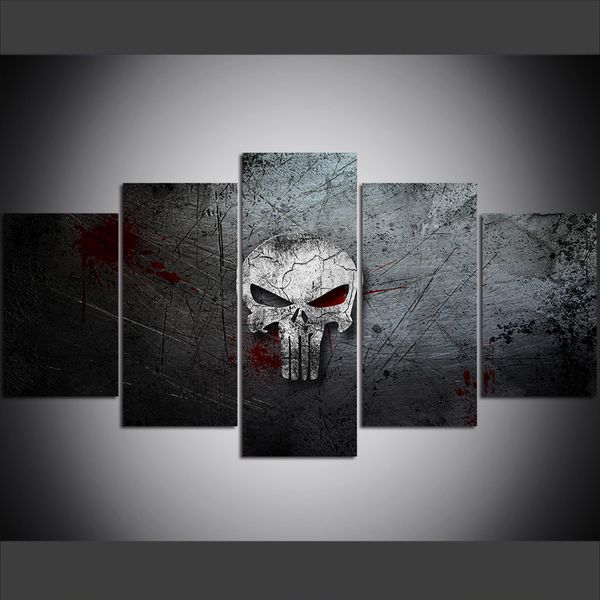 5 piece large size canvas wall art pictures creative skull punisher art print oil painting for living room
5 piece large size canvas wall art pictures creative skull punisher art print oil painting for living room