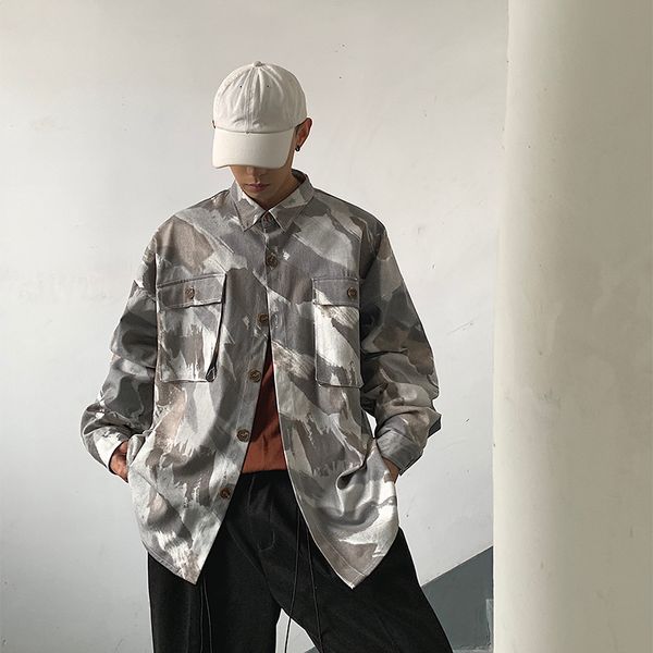 men's jacket new autumn 2019 pattern print slim workwear long sleeve jacket loose casual lapel fashion young men's wear, Black;brown
men's jacket new autumn 2019 pattern print slim workwear long sleeve jacket loose casual lapel fashion young men's wear, Black;brown