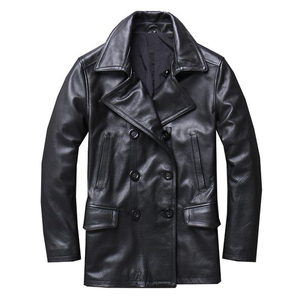 mens genuine leather jackets and coats real cow cowhide luxury trench style double breasted autumn winter outerwear overcoat men, Black
mens genuine leather jackets and coats real cow cowhide luxury trench style double breasted autumn winter outerwear overcoat men, Black