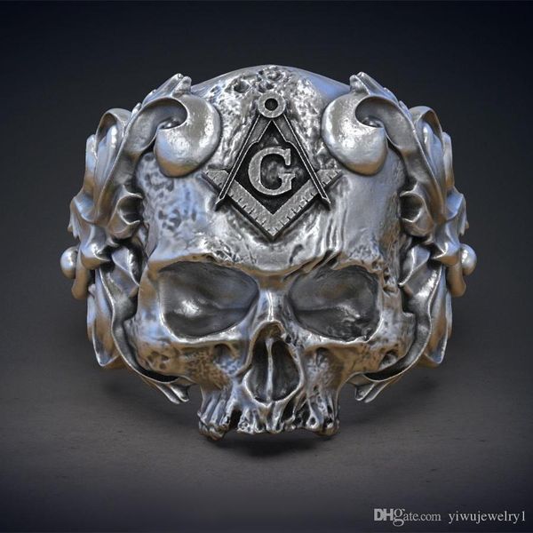 cool high detail masonic skull floral totem rings 316l stainless steel punk skull head men's biker ring jewelry size 7-14, Silver
cool high detail masonic skull floral totem rings 316l stainless steel punk skull head men's biker ring jewelry size 7-14, Silver