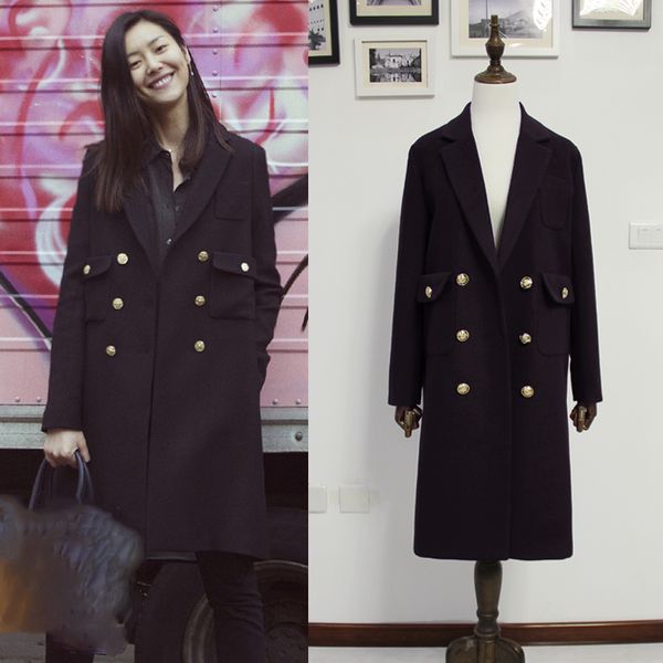 uk new fahion 2018 fall/ winte women double breasted padded lining woolen coat thick warm overcoat casaco feminino brand, Black
uk new fahion 2018 fall/ winte women double breasted padded lining woolen coat thick warm overcoat casaco feminino brand, Black