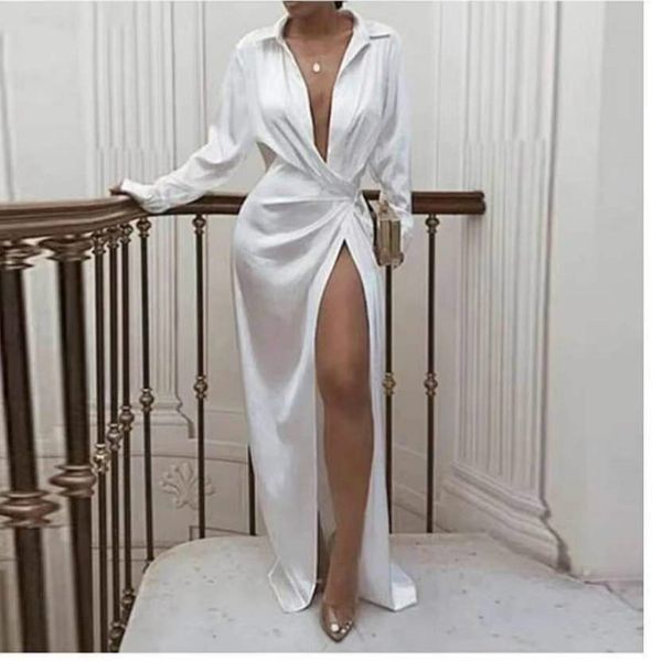 2020 women white shirt dresses long sleeves wrap designer midi elegant and dresses front split for ladies design, Black;gray
2020 women white shirt dresses long sleeves wrap designer midi elegant and dresses front split for ladies design, Black;gray