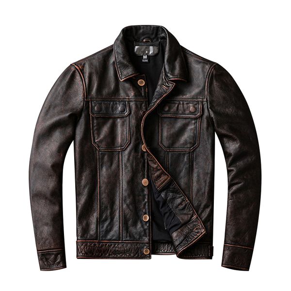 2020 vintage brown повседневная кожаная куртка мужчины однобортный плюс размер 5xl натуральная воловья кожа весна slim fit ретро кожаное пал, Black
2020 vintage brown повседневная кожаная куртка мужчины однобортный плюс размер 5xl натуральная воловья кожа весна slim fit ретро кожаное пал, Black