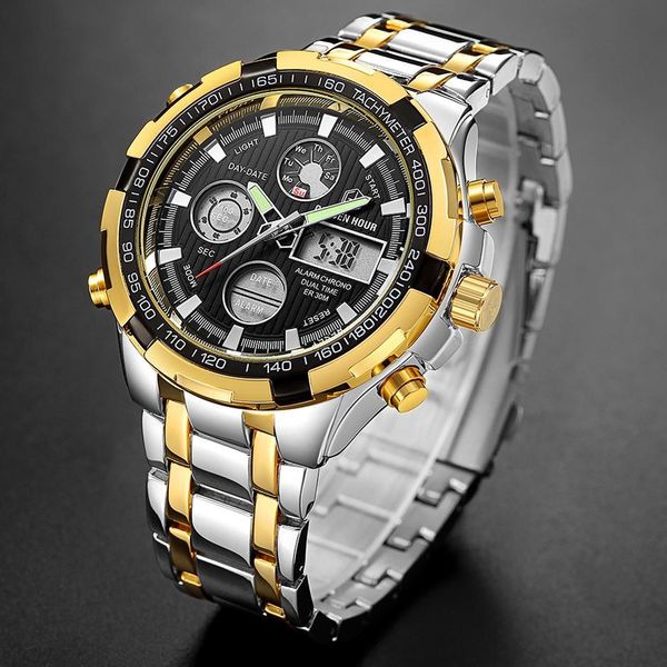 reloj hombre goldenhour brand quartz mens watch digital sport wrist watches army military male clocks relogio masculino, Slivery;brown
reloj hombre goldenhour brand quartz mens watch digital sport wrist watches army military male clocks relogio masculino, Slivery;brown