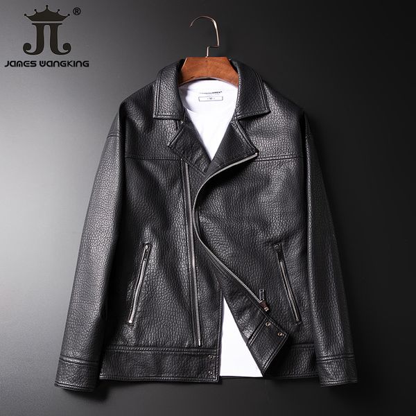fall and winter 2019 new men's loose shoulder loose large turn-collar locomotive leather jacket -international size 3xl, Black
fall and winter 2019 new men's loose shoulder loose large turn-collar locomotive leather jacket -international size 3xl, Black