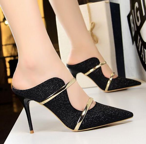 ladies summer fashion high heels party slippers high heel sandals shiny women slippers elegant outdoor slides brand slides, Black
ladies summer fashion high heels party slippers high heel sandals shiny women slippers elegant outdoor slides brand slides, Black