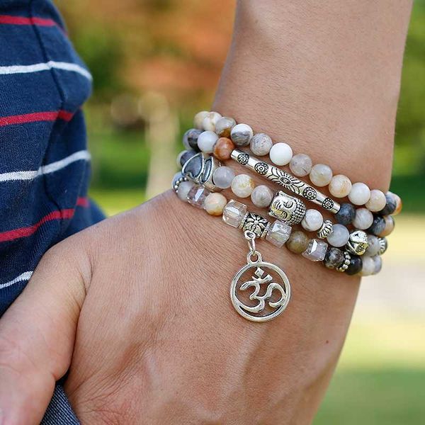 beaded, strands natural 6mm bamboo leaves onyx bracelet 108 prayer beads lotus om wrist man mala bracelets women yoga jewelry, Black
beaded, strands natural 6mm bamboo leaves onyx bracelet 108 prayer beads lotus om wrist man mala bracelets women yoga jewelry, Black