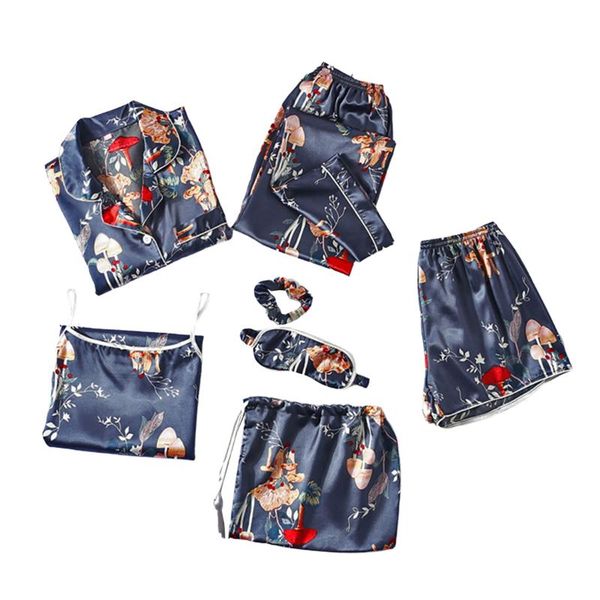 7 pieces womens silk satin pajamas sets spring pyjamas set sleepwear pijama pajamas suit female sleep two piece set loungewear, Black;red
7 pieces womens silk satin pajamas sets spring pyjamas set sleepwear pijama pajamas suit female sleep two piece set loungewear, Black;red