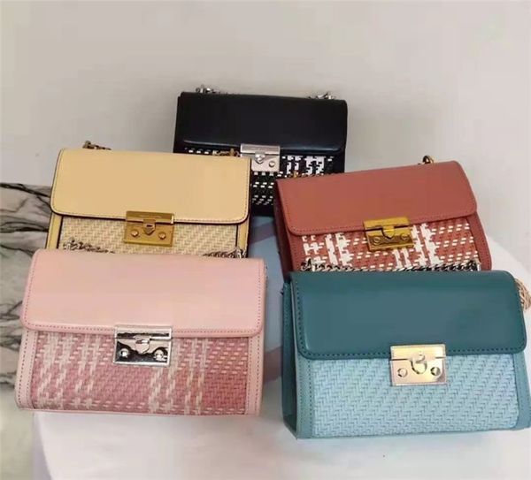 2020 fashion brand women bag new colorblock woven one shoulder diagonal chain casual handbag ing
2020 fashion brand women bag new colorblock woven one shoulder diagonal chain casual handbag ing