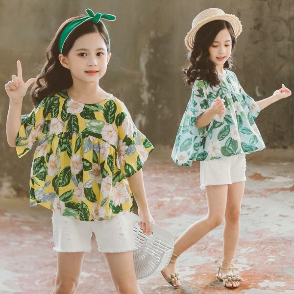 children suit girls summer outfits fashion leaves printed shirt + shorts two-piece kids clothing sets 8 10 12 14 years, White
children suit girls summer outfits fashion leaves printed shirt + shorts two-piece kids clothing sets 8 10 12 14 years, White