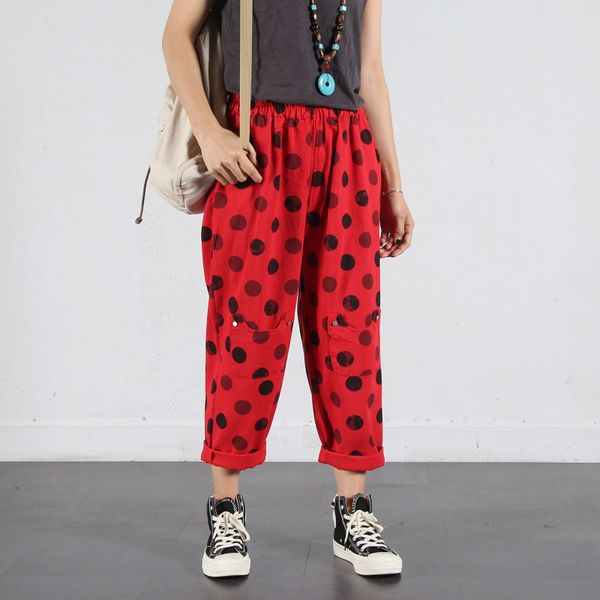 fashion spring new women cotton denim harem pants vintage casual red jeans pants female elastic waist loose jeans harem, Blue
fashion spring new women cotton denim harem pants vintage casual red jeans pants female elastic waist loose jeans harem, Blue