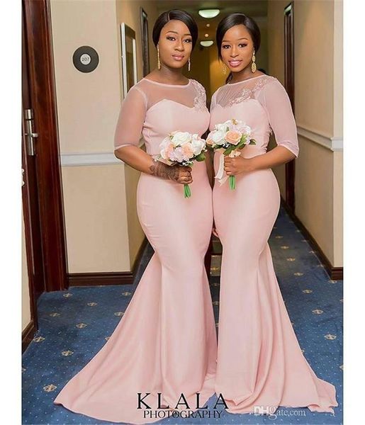 gorgeous south african long bridesmaid dresses 2019 pearl pink beach party gowns mermaid sheer neck summer boho wedding guest dresses, White;pink
gorgeous south african long bridesmaid dresses 2019 pearl pink beach party gowns mermaid sheer neck summer boho wedding guest dresses, White;pink