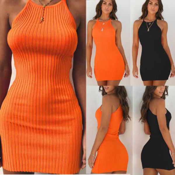 fashion women's summer sleeveless sleeveless halter slim mini short knitted sundress, Black;gray
fashion women's summer sleeveless sleeveless halter slim mini short knitted sundress, Black;gray