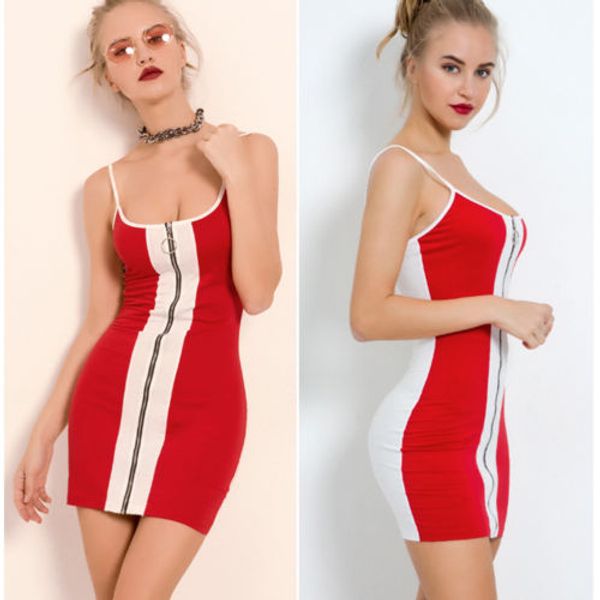 red sleeveless dress women zipper bodycon mini dress summer evening party club slim short mini, Black;gray
red sleeveless dress women zipper bodycon mini dress summer evening party club slim short mini, Black;gray