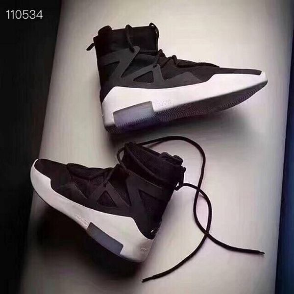 2018 Release Air Fear of God 1 Light Bone Black Sail ManCasua Shoes Authentic Sports Sneakers Zoom With Original Box AR4237-002