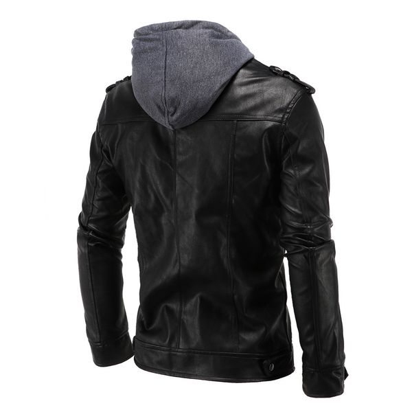 2019 europe and america elegant men's wear carrie leather coat simple locomotive hooded fashion leather coat ultra-large size d0, Black
2019 europe and america elegant men's wear carrie leather coat simple locomotive hooded fashion leather coat ultra-large size d0, Black