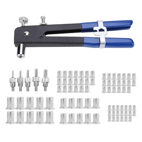 86pcs/set hand riveter nut rivet gun kit m3-m8 manual threaded nut rive tool kit nuts metric thread for household repair tools
86pcs/set hand riveter nut rivet gun kit m3-m8 manual threaded nut rive tool kit nuts metric thread for household repair tools