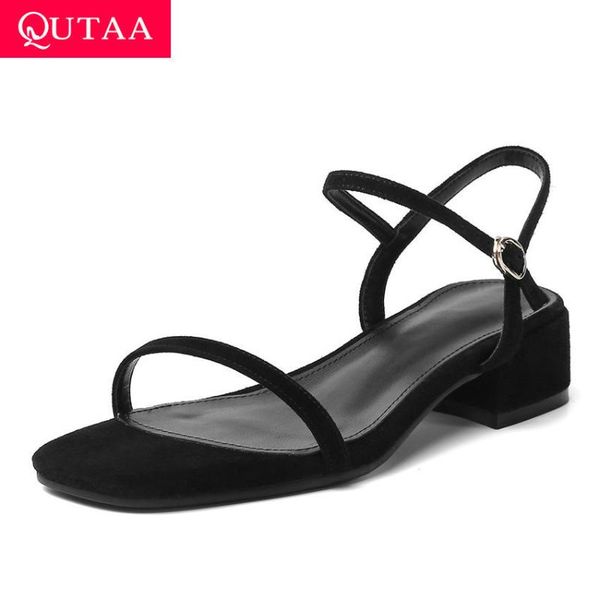 qutaa 2020 square heel concise sandals buckle summer comfort ladies pumps cow leather kid suede quality women shoes size 34-40, Black
qutaa 2020 square heel concise sandals buckle summer comfort ladies pumps cow leather kid suede quality women shoes size 34-40, Black