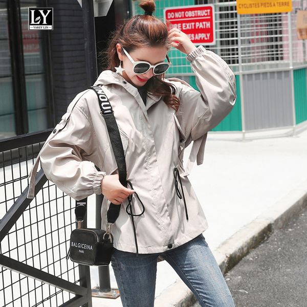 ly varey lin spring autumn women hooded trench coat long sleeve zipper slim casual outerwear female tie up windbreaker, Tan;black
ly varey lin spring autumn women hooded trench coat long sleeve zipper slim casual outerwear female tie up windbreaker, Tan;black