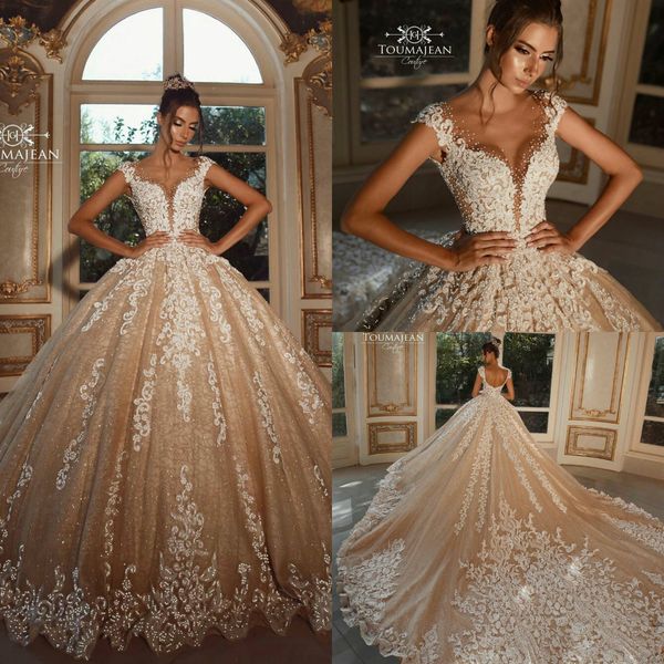 2020 champagne wedding dresses sheer jewel neck lace beaded appliques country wedding dress custom made sweep train vestidos de novia, White
2020 champagne wedding dresses sheer jewel neck lace beaded appliques country wedding dress custom made sweep train vestidos de novia, White